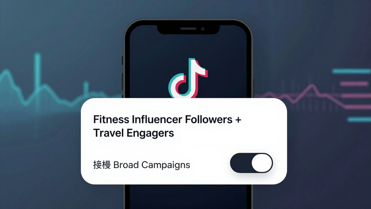 Mobile ad targeting interface showing a narrow audience segment and optimal launch time.